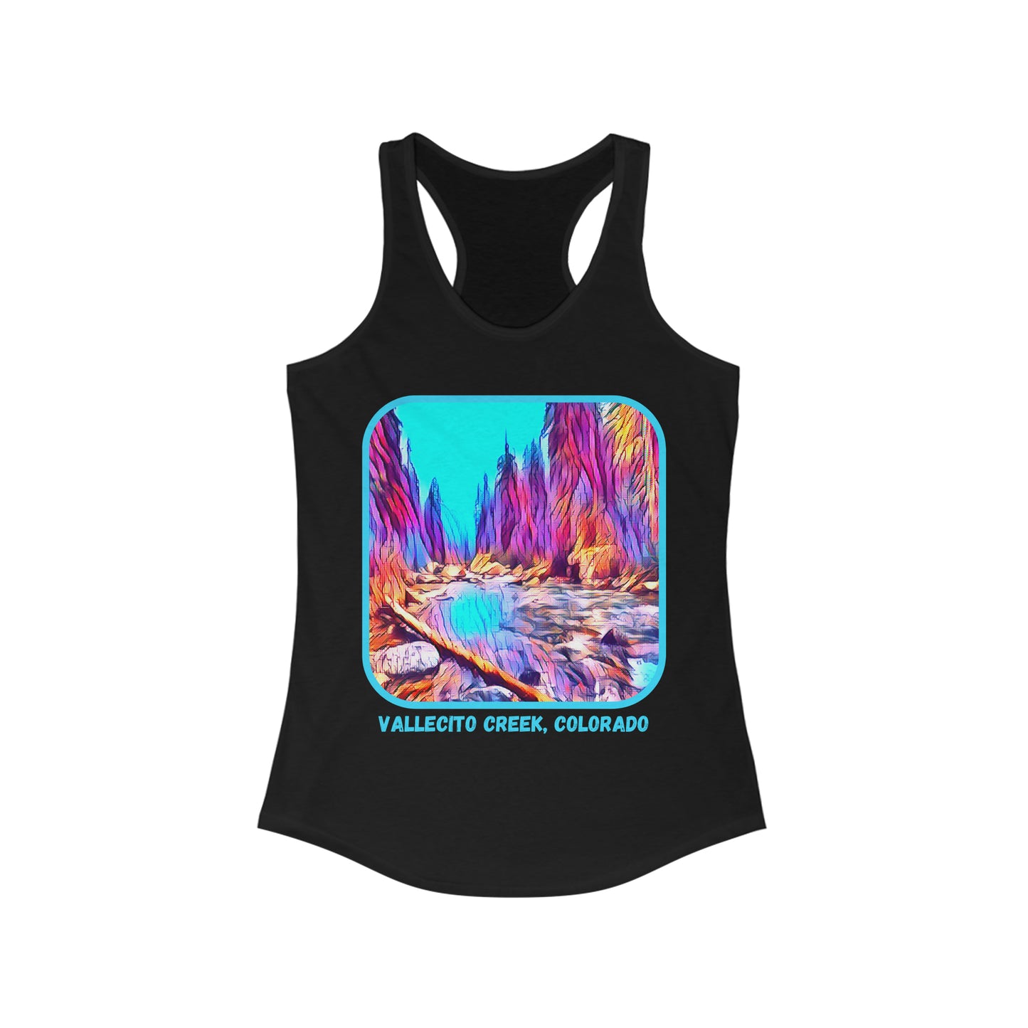 Vallecito Creek Trail Painted Artwork Durango, Colorado Women's Ideal Racerback Tank