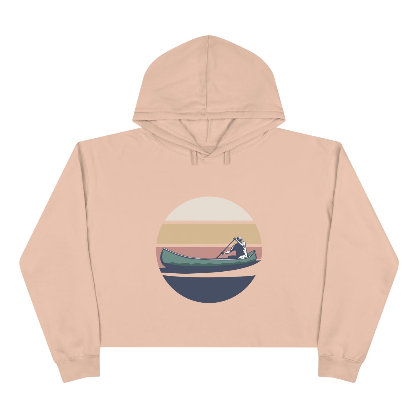 Canoe Paddling Womans Crop Hoodie