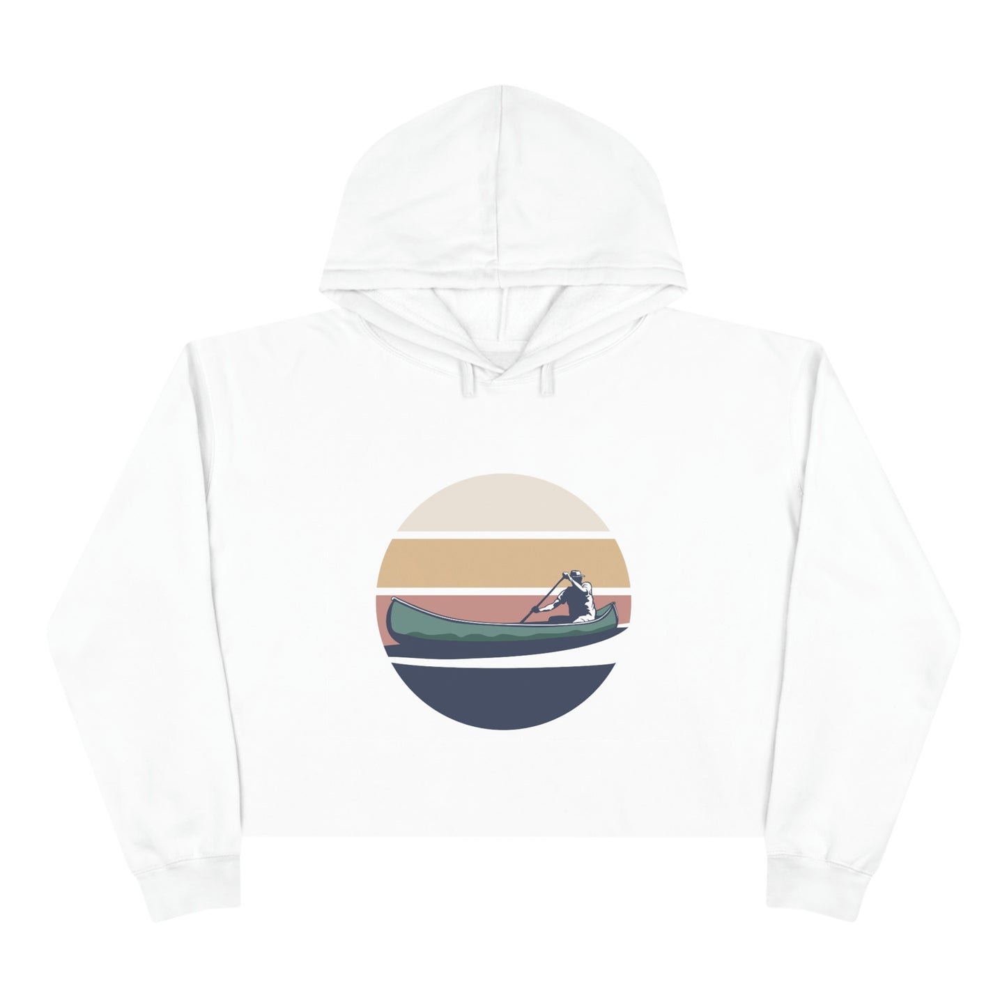 Canoe Paddling Womans Crop Hoodie