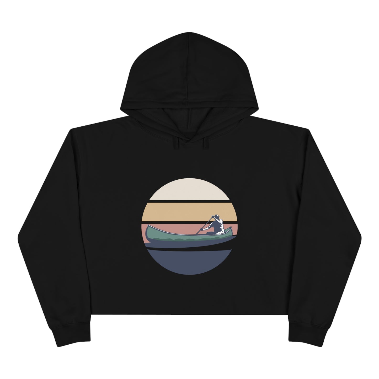 Canoe Paddling Womans Crop Hoodie
